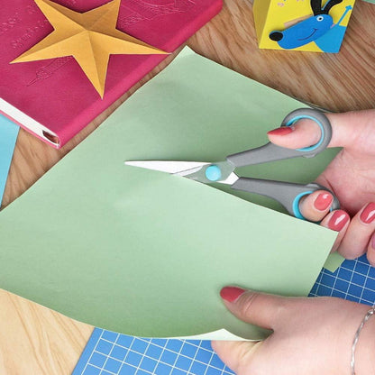 Moderne Asdirne Schere Edelstahl Weicher Griff Haushalt Büro Schule Blau Grau