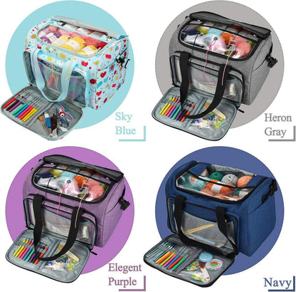 Häkeltasche mit transparenter PVC-Klappe, großen