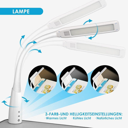 Höhenverstellbarer Kinderschreibtisch mit Lampe und Stuhl in