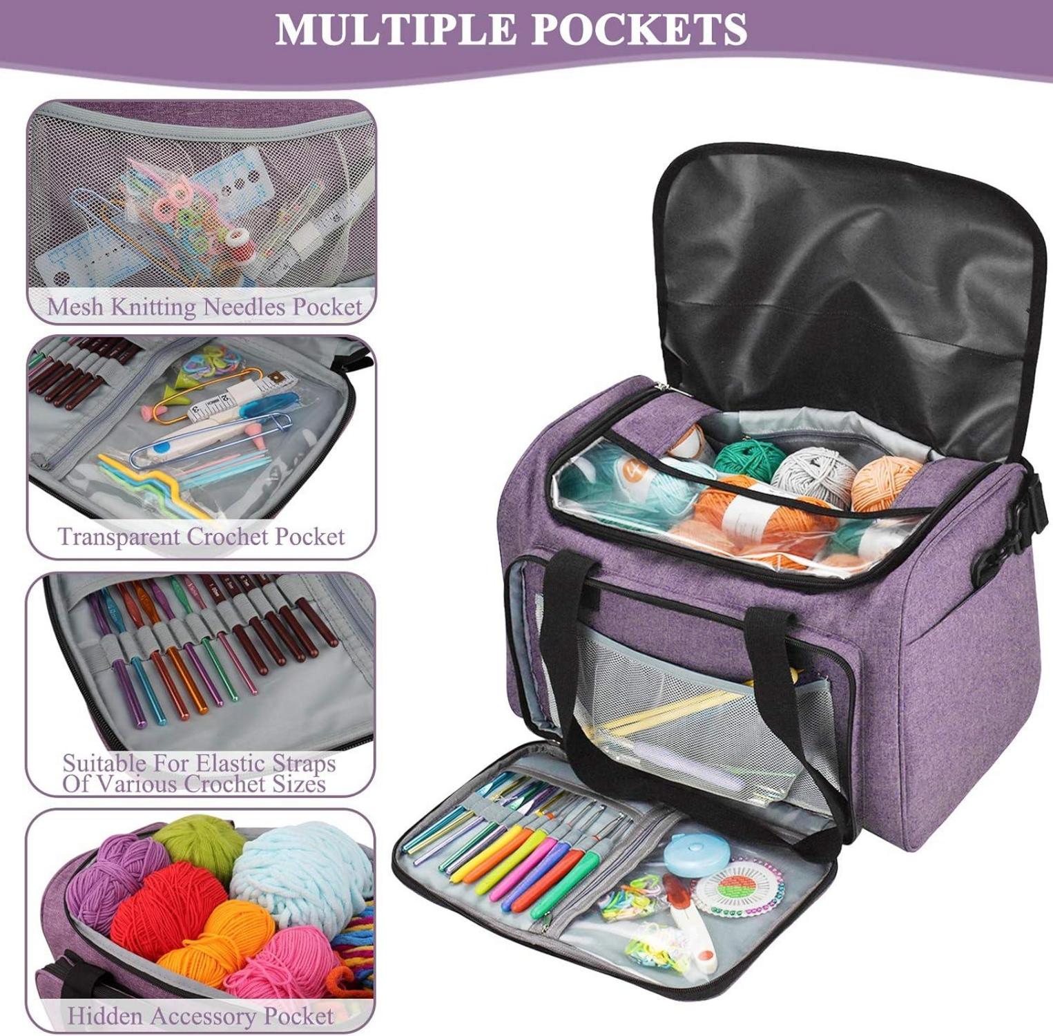 Coopay Garntasche mit PVC-Oberseite und 14 Fächern, Violett 38,1 x 27,9 x 25,4 cm