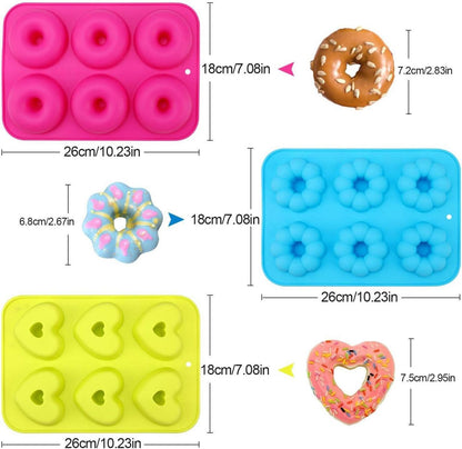 Silikon Donut Backform 3er Set, Antihaft, Hitzebeständig