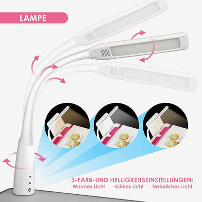 Kinderschreibtisch höhenverstellbar mit Lampe Stuhl Schublade Pink