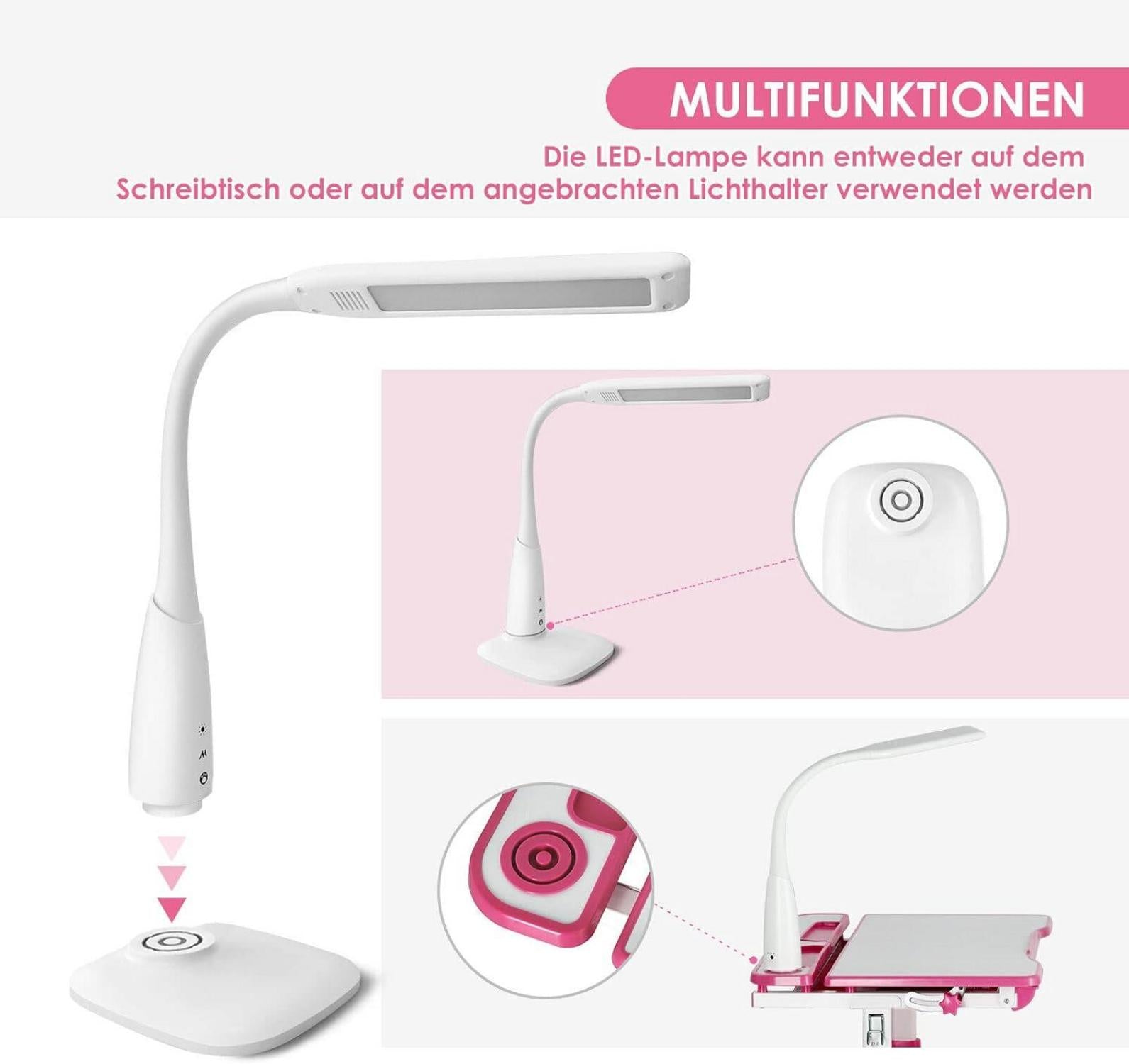 Kinder Schreibtisch höhenverstellbar mit Lampe Stuhl und Schublade
