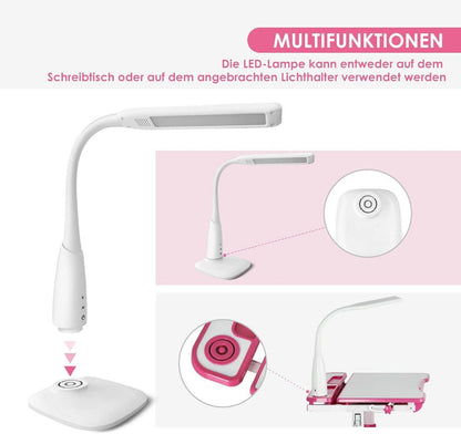 Kinder Schreibtisch höhenverstellbar mit Lampe Stuhl und Schublade