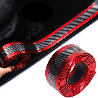 Carbon Türschwellenaufkleber Kratzfest 2,5m x 5cm Rot