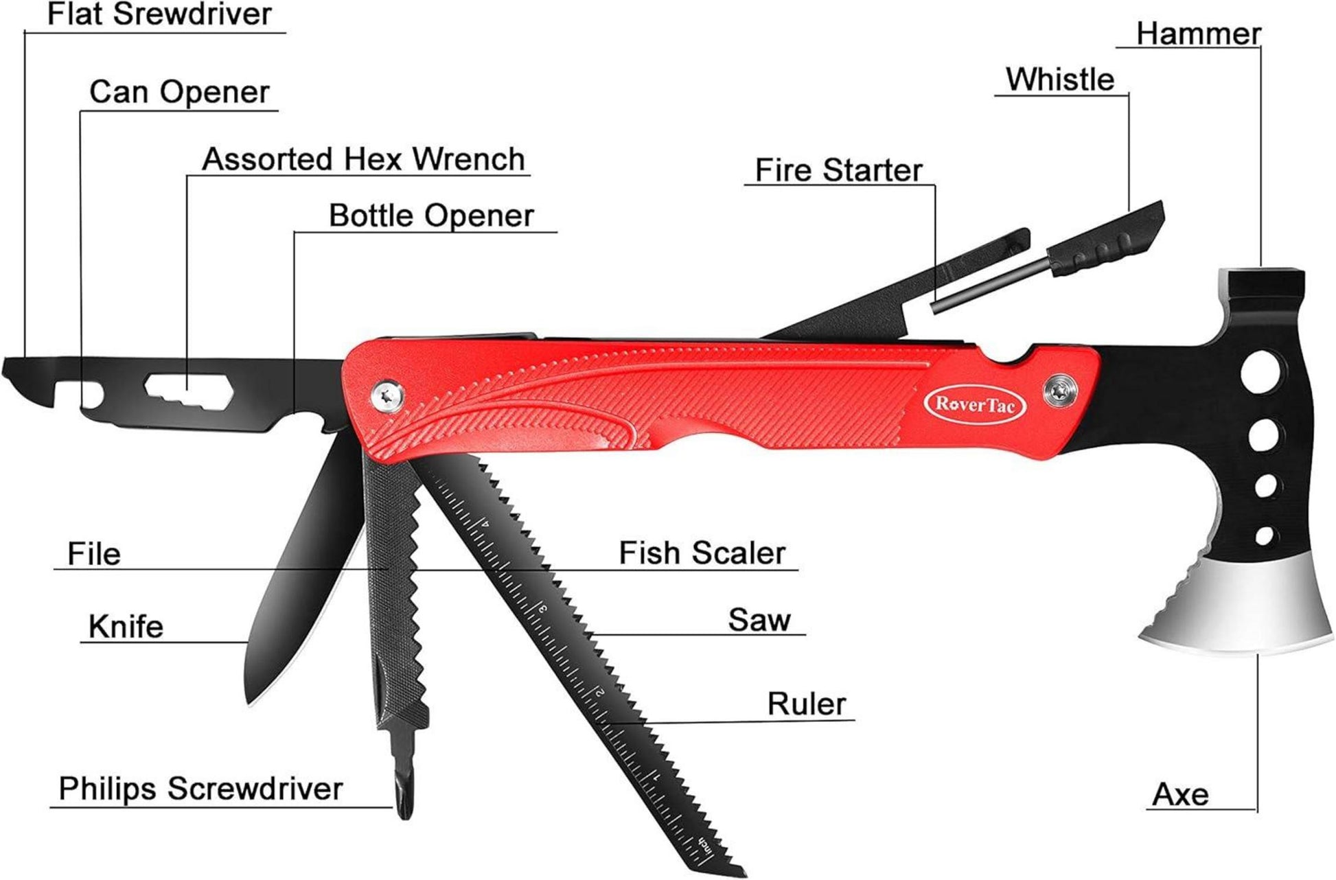 Camping Multitool Beil Geschenke für Männer 14 in 1 Axt