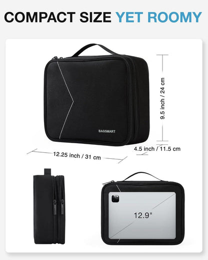 Elektronik Organizer Tasche für Tablet bis 10,5 Zoll, Kabel Ladegerät Organizer