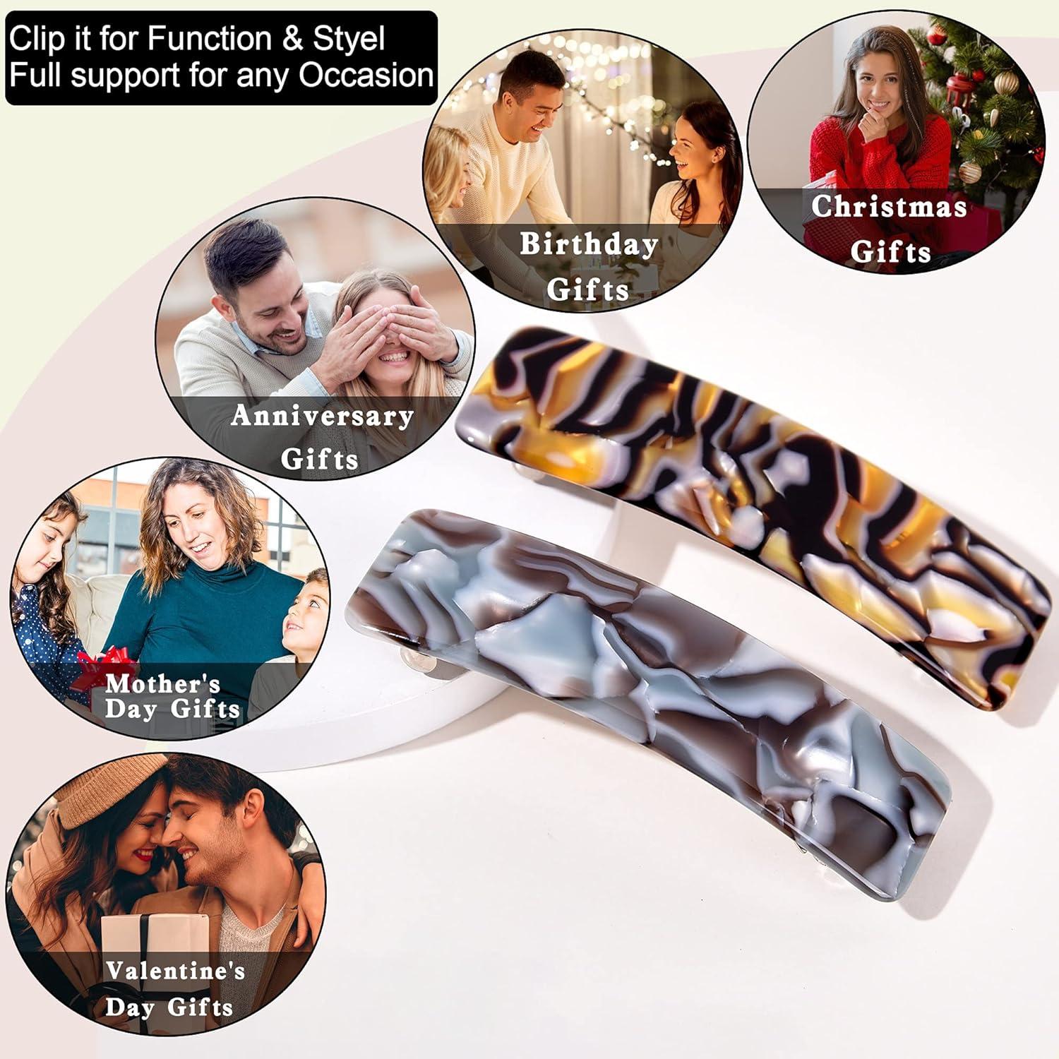 2er Set Automatische Haarspangen Damen Groß für Dickes Dünnes Haar