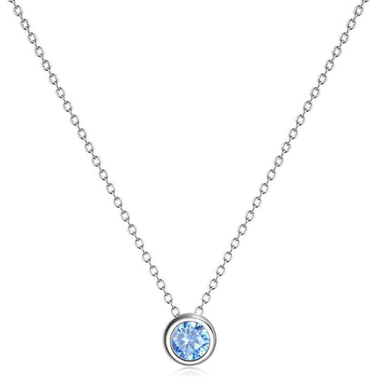 Simulierte Zirkonia Geburtsstein Halskette Sterling Silber