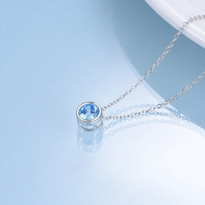 Simulierte Zirkonia Geburtsstein Halskette Sterling Silber