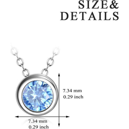Simulierte Zirkonia Geburtsstein Halskette Sterling Silber
