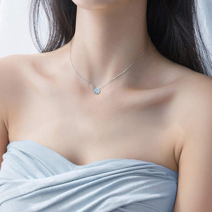 Simulierte Zirkonia Geburtsstein Halskette Sterling Silber