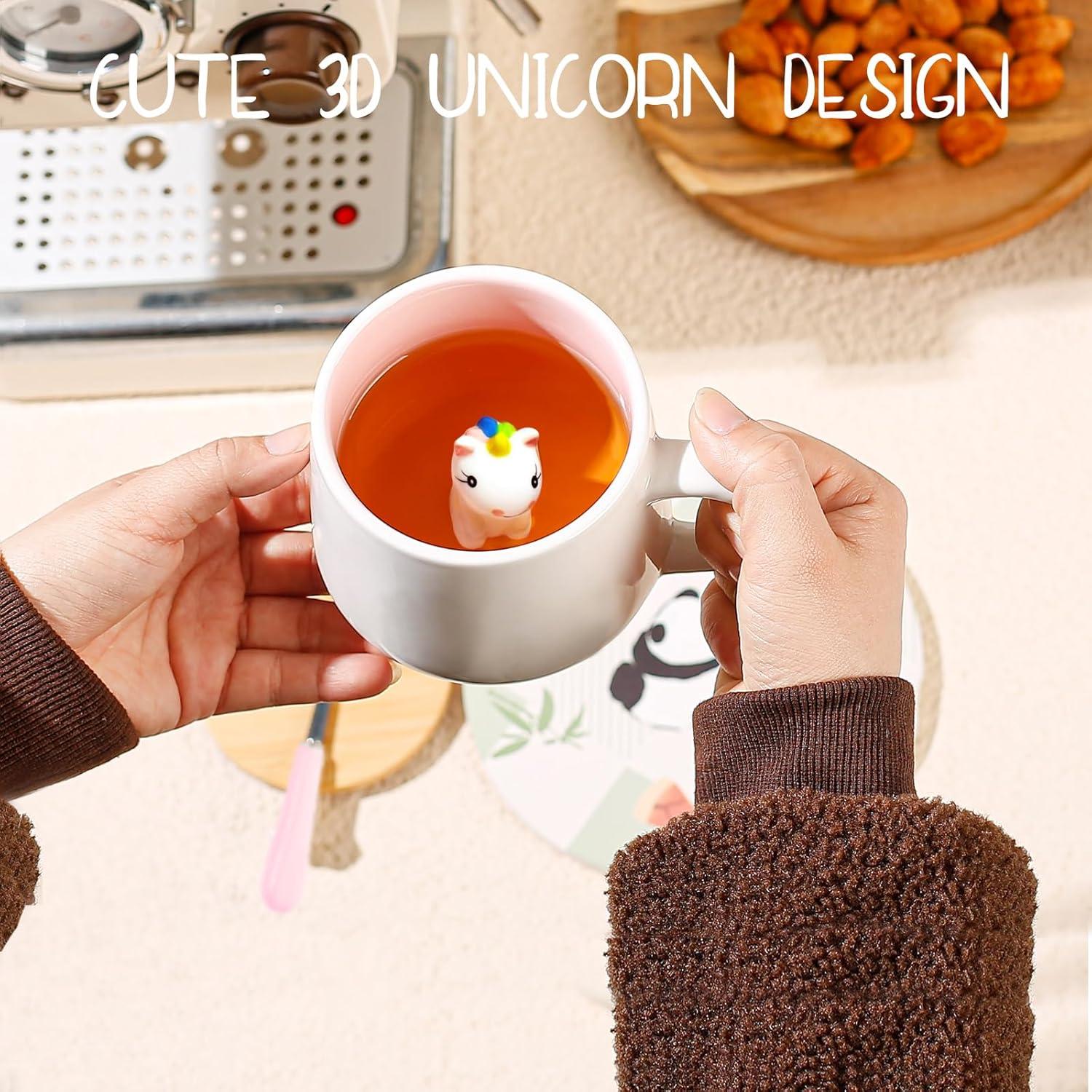 3D Einhorn Tasse Keramik für Mädchen Süße Geschenke 230ml