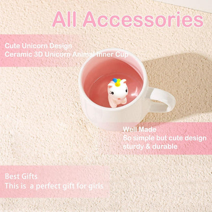 Süße Einhorn Tasse Keramik 3D Tier Kaffeetasse für Kinder