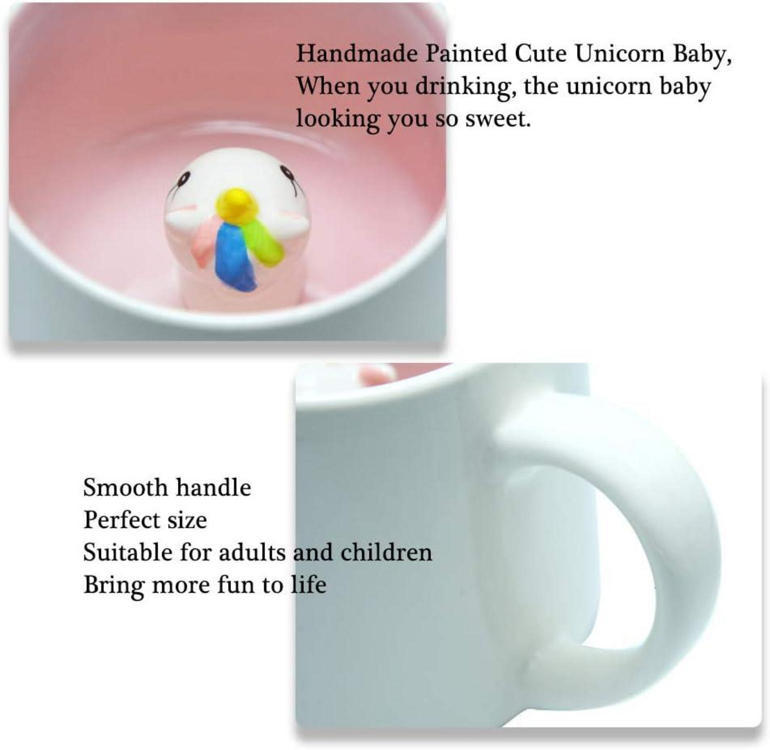 Einhorn Tasse Süßes 3D Tier Keramik Kaffeetasse Geschenke Mädchen