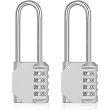 Vorhängeschloss 4-stellig Zahlenschloss mit langem Bügel 2er
