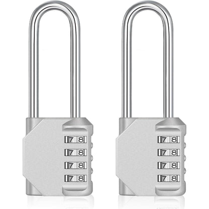 Vorhängeschloss 4-stellig Zahlenschloss mit langem Bügel 2er