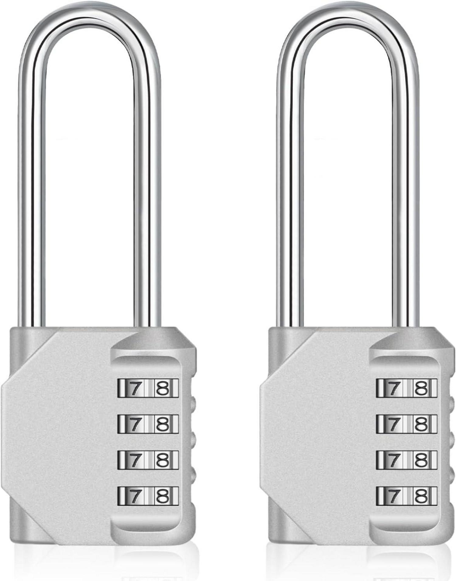 Zahlenschloss mit langem Bügel wetterfest, 4-stellig (2