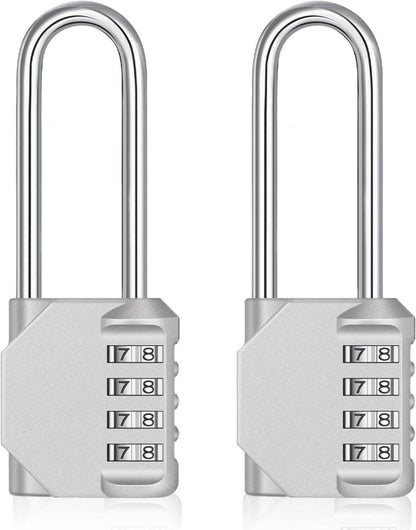 Zahlenschloss mit langem Bügel wetterfest, 4-stellig (2