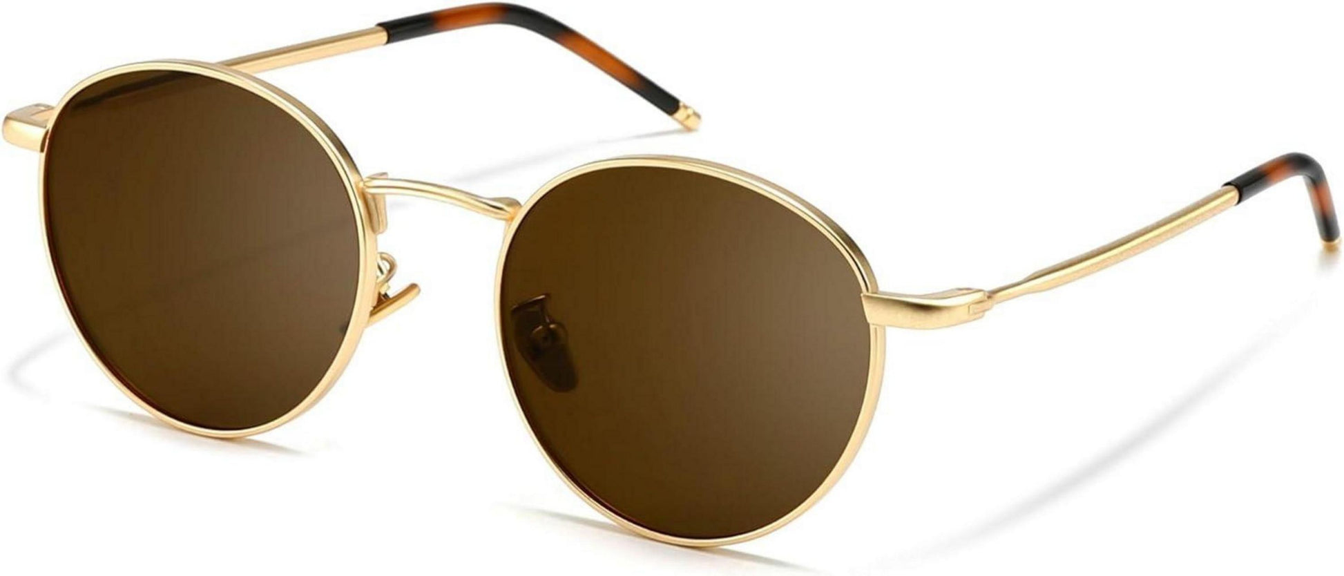 Polarisierte Vintage Metallrahmen Sonnenbrille Rund RetroStyle UV400 Schutz