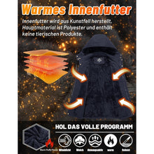 Winterjacke Herren Warm Gefüttert Dunkelblau Militär Stil