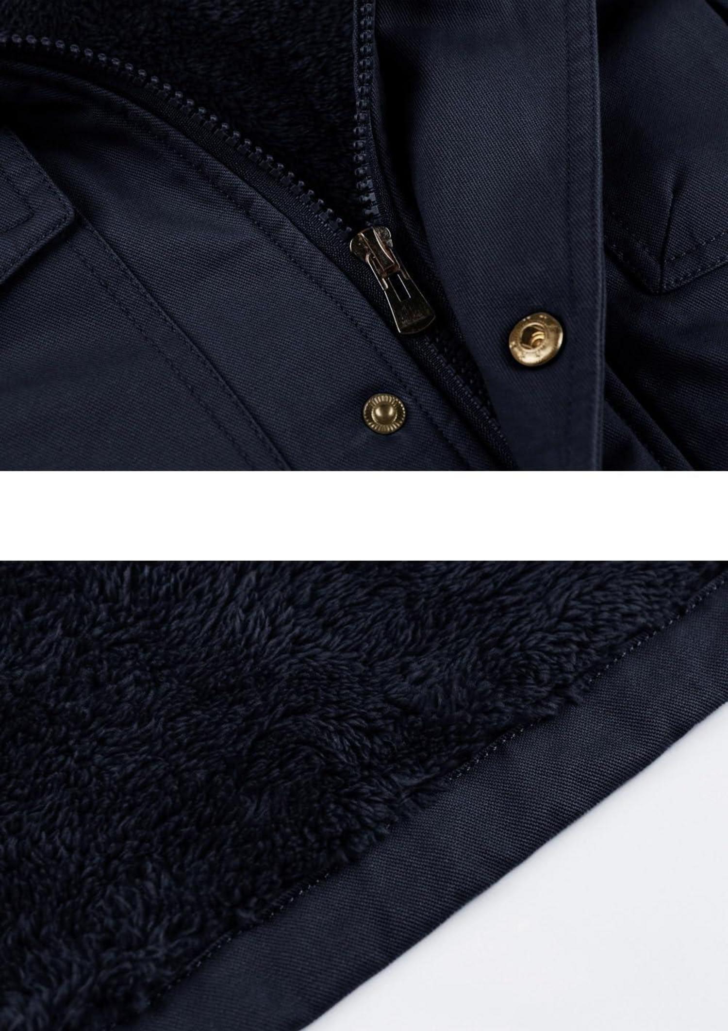 KEFITEVD Herren Winterjacke Gefüttert mit Kapuze Militär Stil