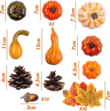 Künstliche Kürbisse Set, Herbstdekoration