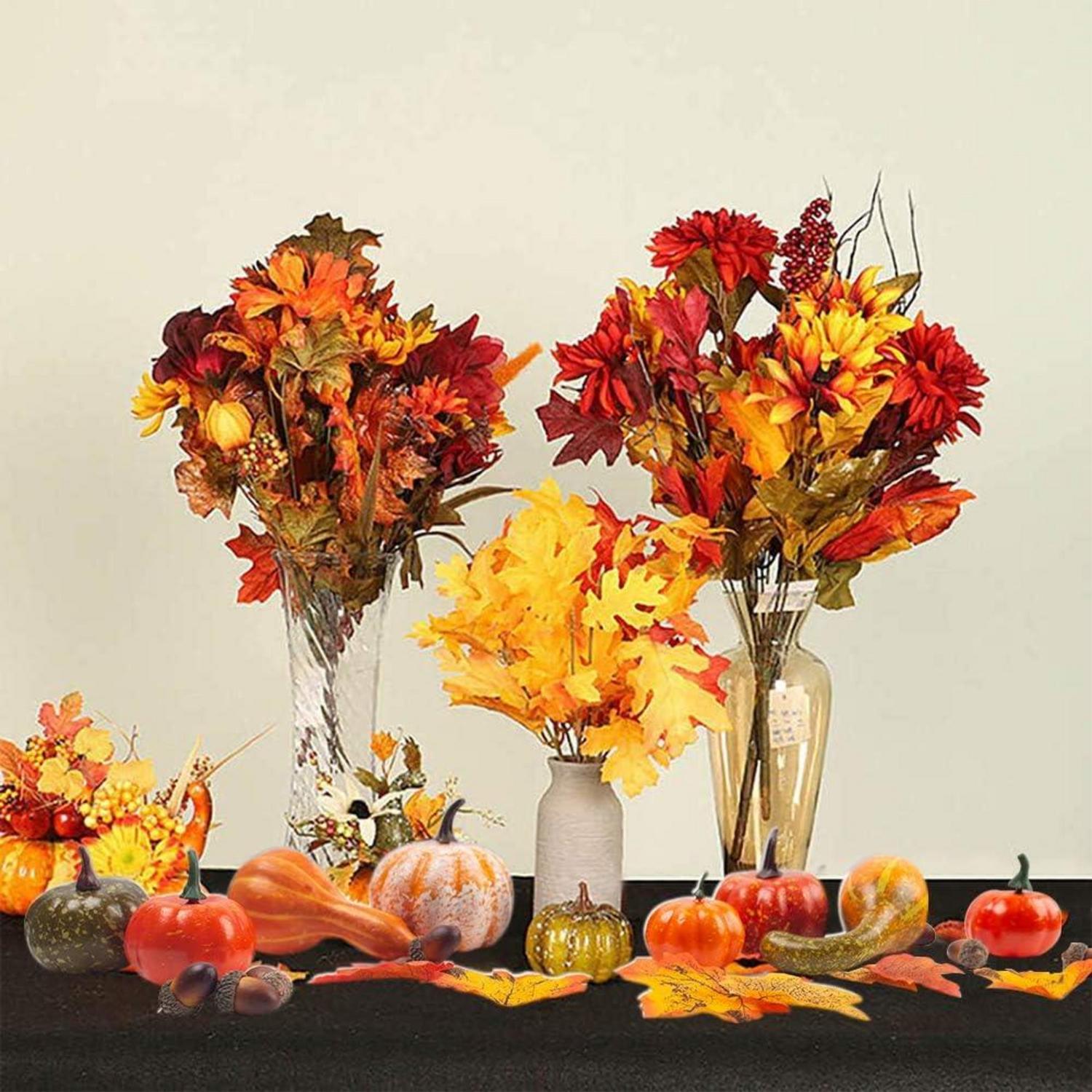 Künstliche Kürbisse Set Herbstdekoration Halloween 50 Stück
