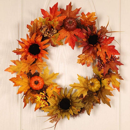 Künstliche Kürbisse Set Herbstdekoration Halloween Ahornblatt Eicheln