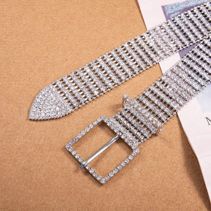 Barry.Wang Damen Perlengürtel Strasssteine glitzernd Hochzeitskleid