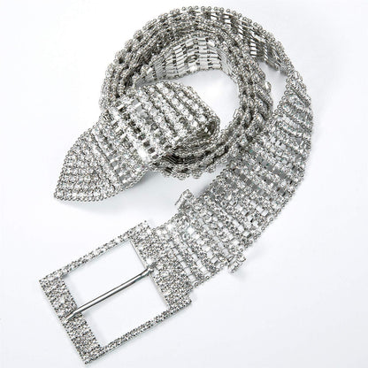 Damen Perlengürtel Strasssteine weiß glitzernd Taillenkette Hochzeit