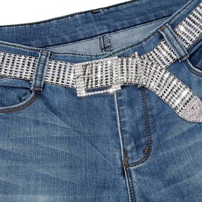 Barry.Wang Damen Perlengürtel Strasssteine glitzernd Hochzeitskleid