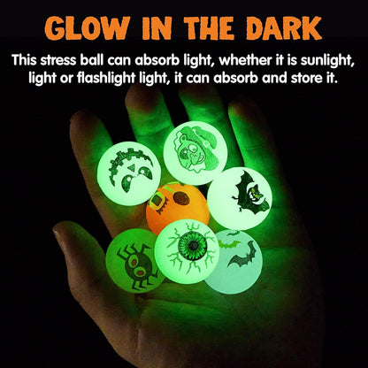 100er Pack Halloween Glow in the Dark Springbälle 32mm - Hüpfball Gummiball