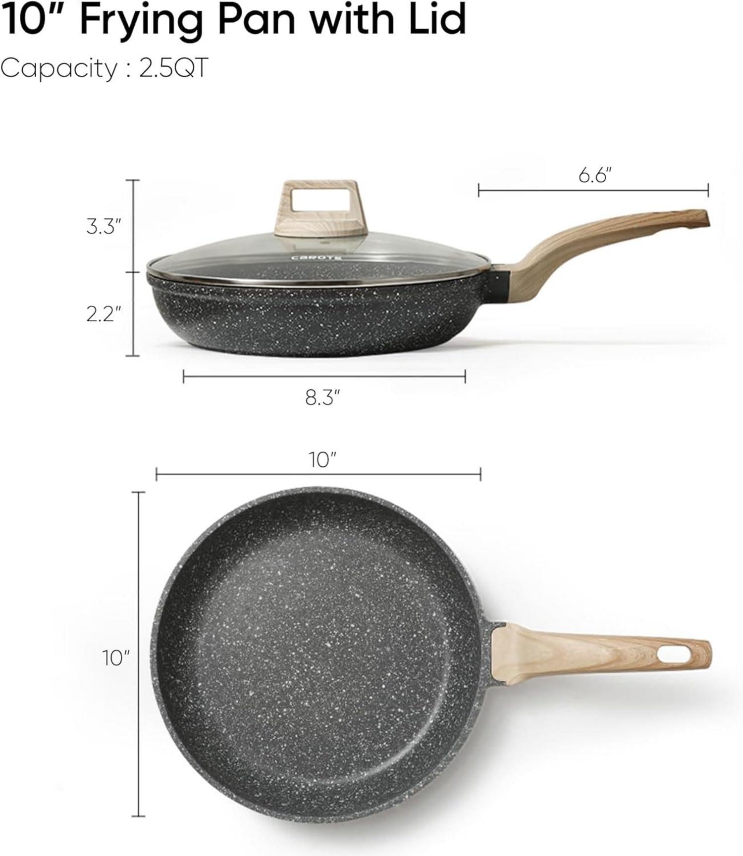 Bratpfanne 26 cm mit Deckel und langlebiger