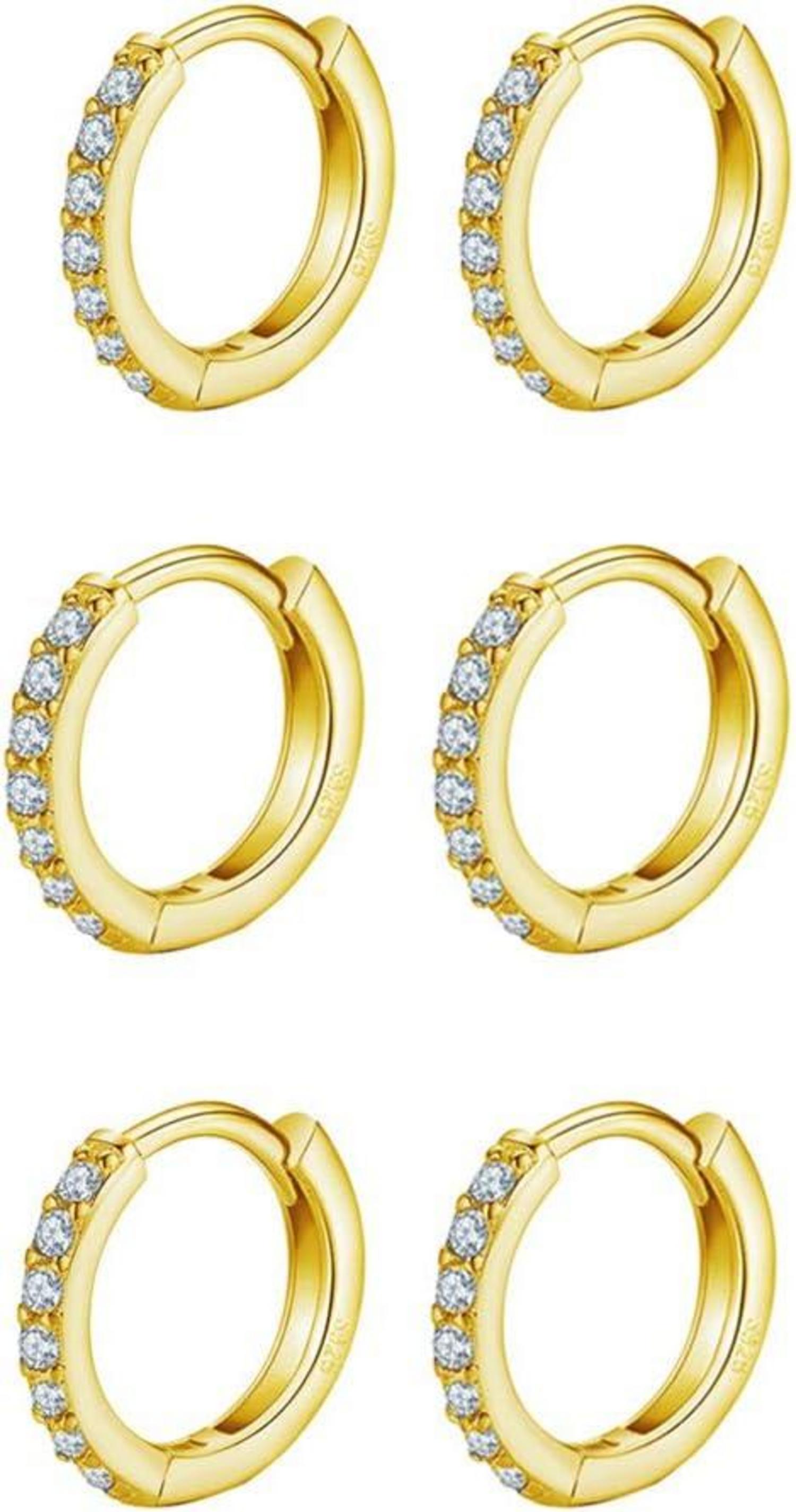 925 Sterling Silver Post Ohrringe mit 10mm zirkonia