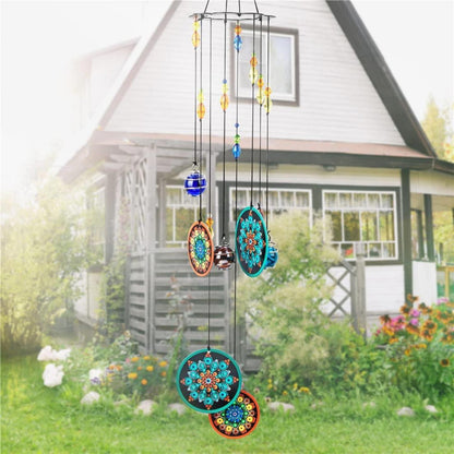Blumen Windspiel für Draußen Glasperlen 58cm Garten Deko