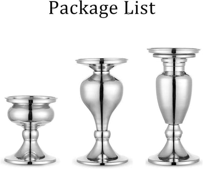 3er Set Kerzenständer Vintage Schwarz Metall Hochzeit Party Deko
