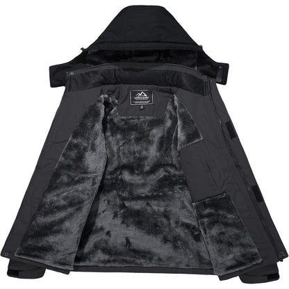 Herren Winter Skijacke Fleece Gefüttert Wasserdicht Atmungsaktiv Grau XXL