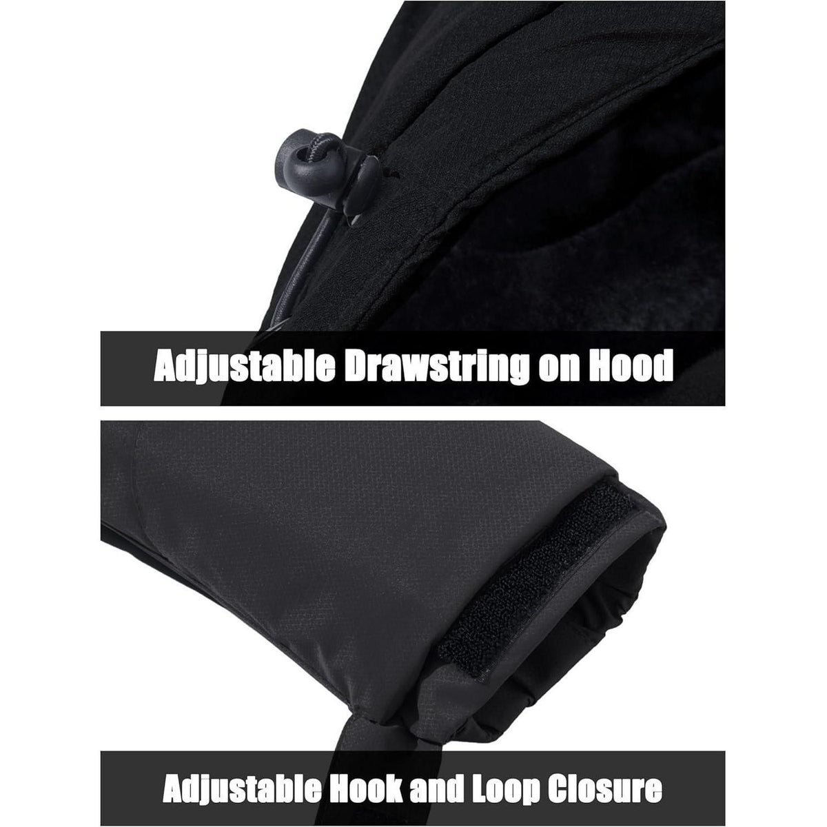 Herren Winter Skijacke Fleece Gefüttert Wasserdicht Atmungsaktiv Grau XXL