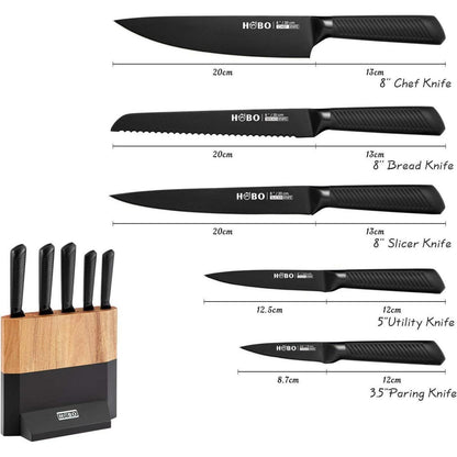 Hochwertiger Messerblock mit Messer 6 teilig Set Edelstahl