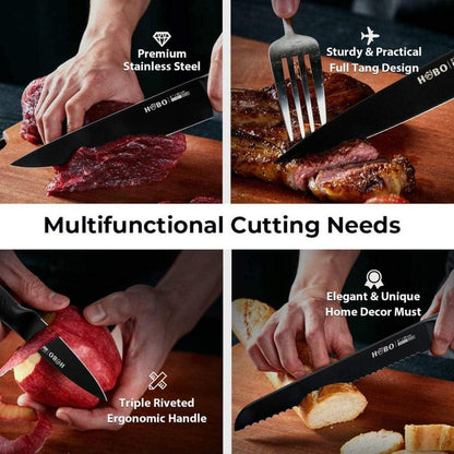 Hochwertiger Messerblock mit Messer 6 teilig Set Edelstahl