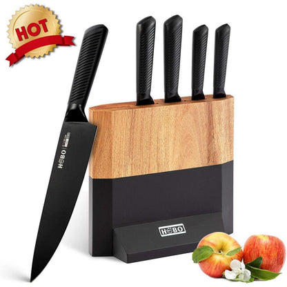 Hochwertiger Messerblock mit Messer 6 teilig Set Edelstahl