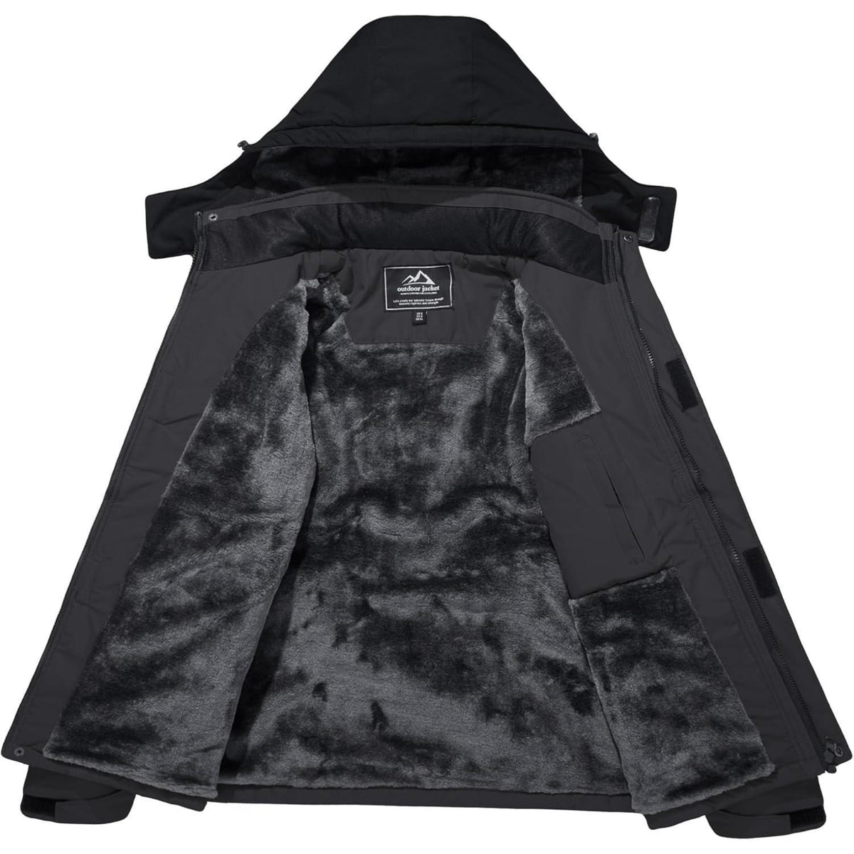 Herren Winter Skijacke Fleece Gefüttert Wasserdicht Grau Schwarz 3XL