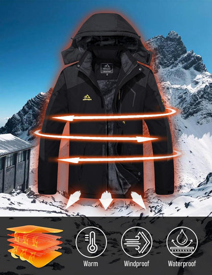 Winter Skijacke Herren Fleecefutter Softshelljacke windsdicht