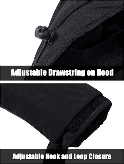 Herren Winter Skijacke Fleece Softshelljacke Wasserdicht XL Schwarz-Grau