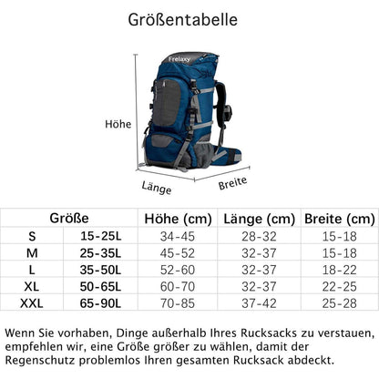 Wasserdichter Rucksack Regenhülle mit Reflektoren – XL (50-65L) Schwarz