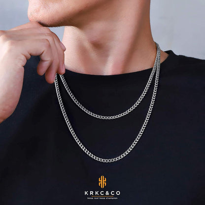 KRKC&CO Cuban Link Chain Edelstahl Panzerkette 18K Gold Vergoldet 4mm