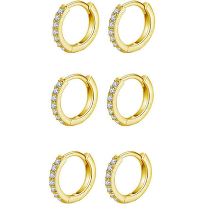 Creolen Silber 925 Set für Damen & Herren mit Zirkonia