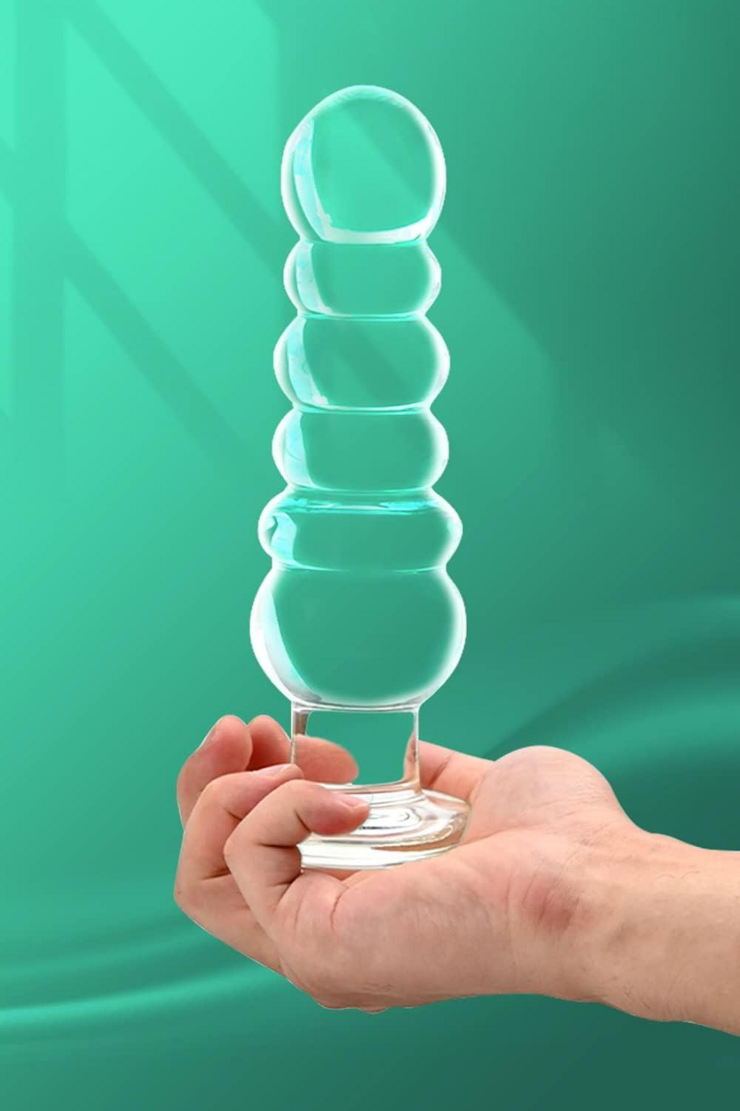 Große Glas Anal Perlen Massage Long Butt Plug Dildo Sexspielzeug