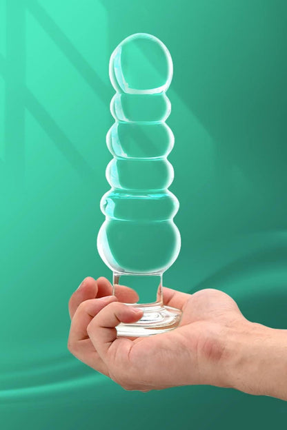 Große Glas Anal Perlen Massage Long Butt Plug Dildo Sexspielzeug